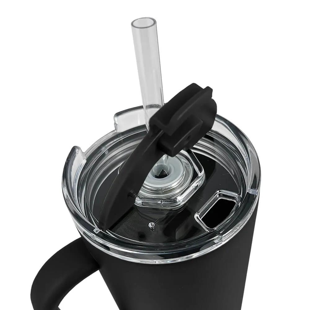 Insulated Tumbler with Handle and Built-In Straw - 40 oz - product view 6