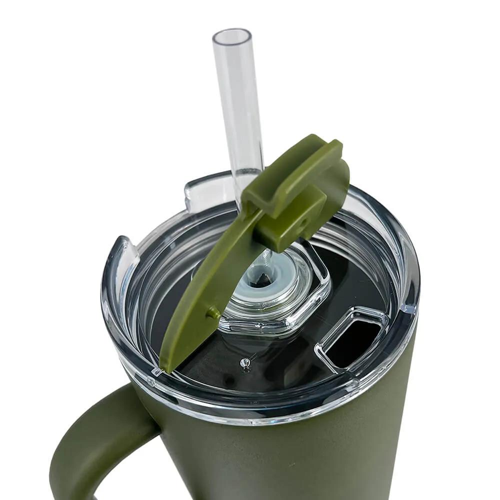 Insulated Tumbler with Handle and Built-In Straw - 40 oz - product view 22