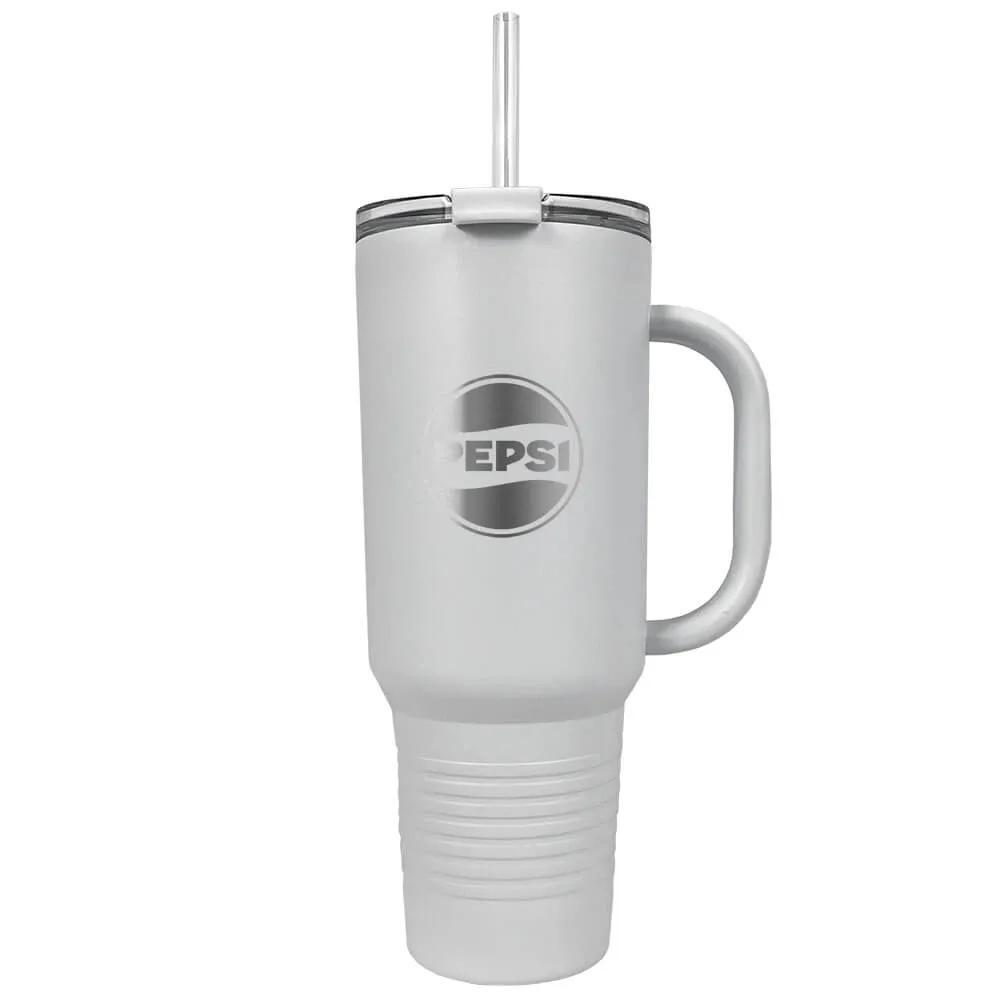Insulated Tumbler with Handle and Built-In Straw - 40 oz - product view 33