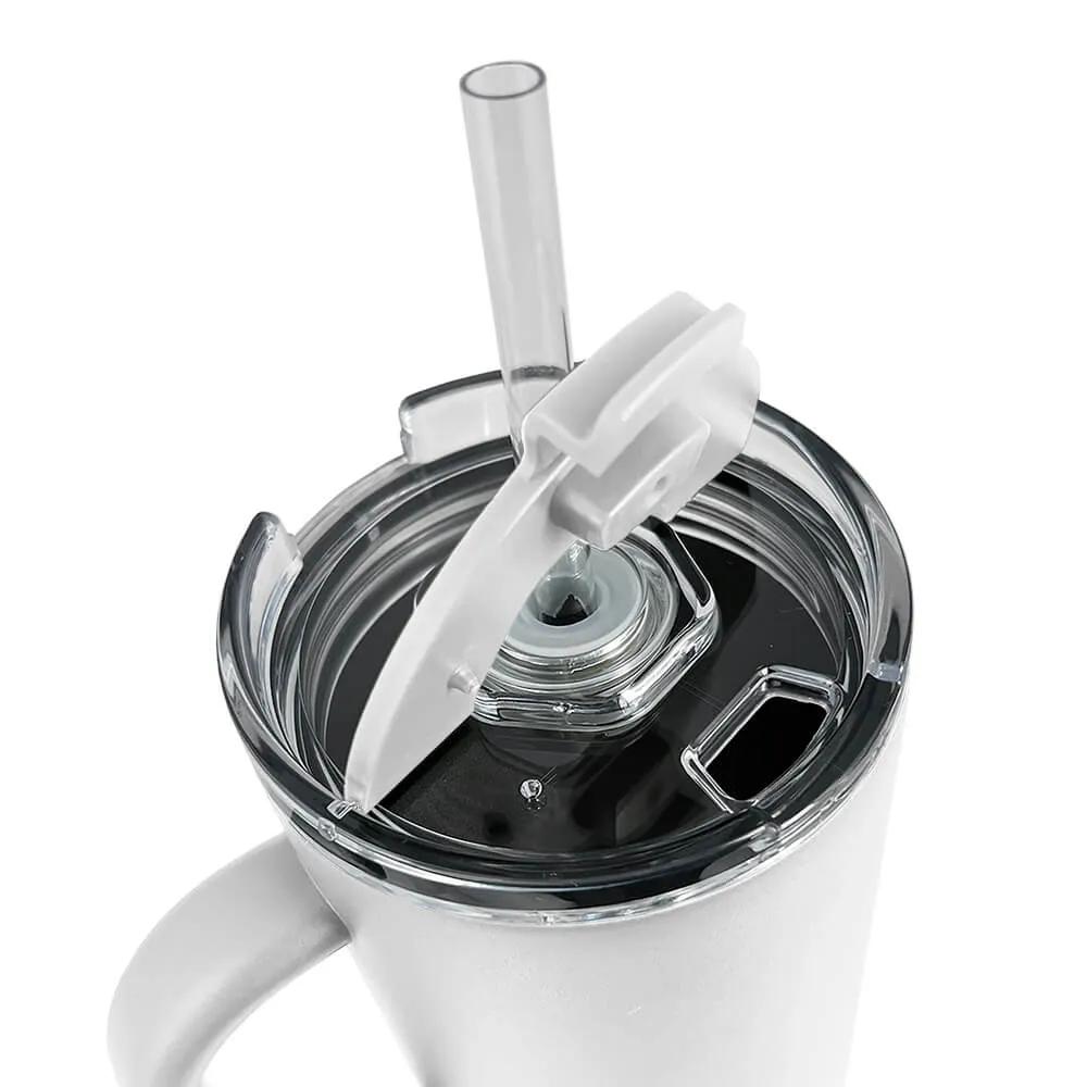 Insulated Tumbler with Handle and Built-In Straw - 40 oz - product view 38