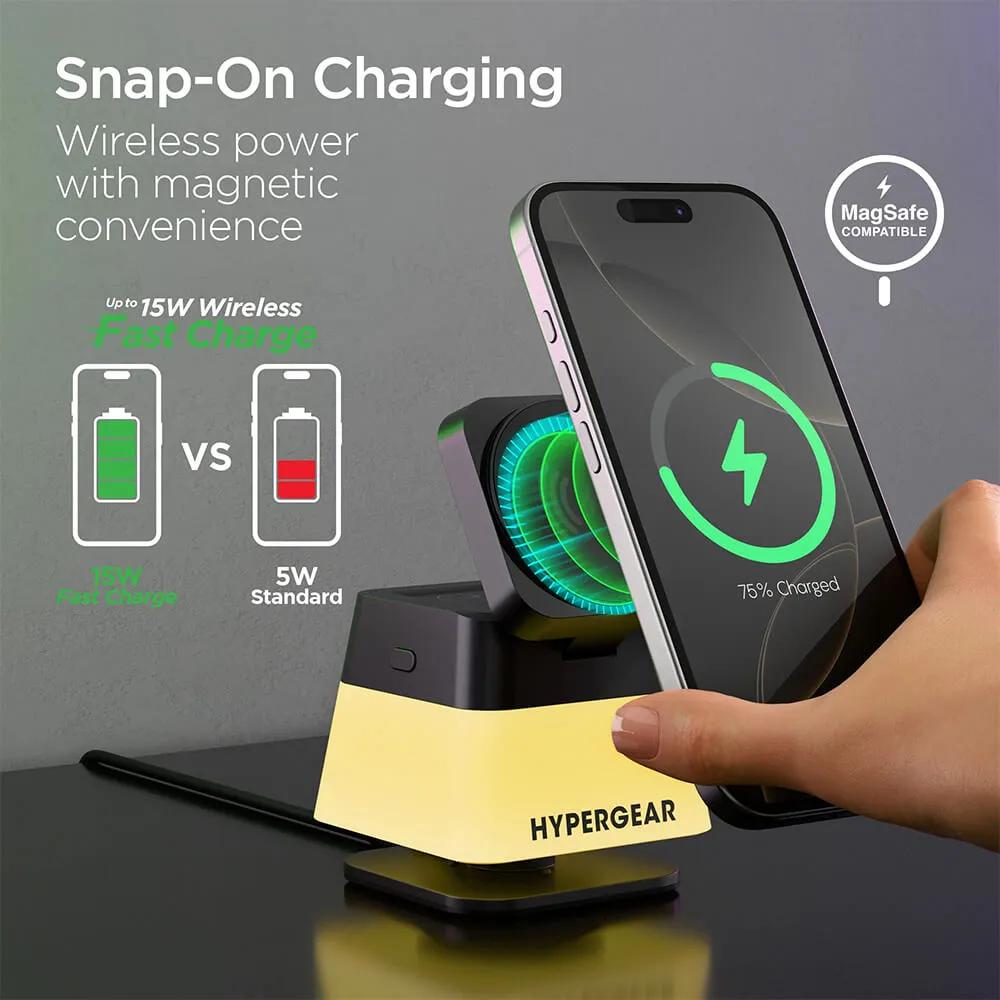 3-in-1 Wireless Charging Stand with Magnetic Mount - 15W - product view 5