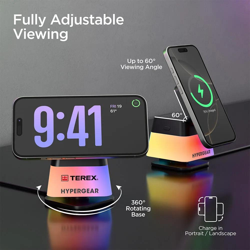 3-in-1 Wireless Charging Stand with Magnetic Mount - 15W - product view 7