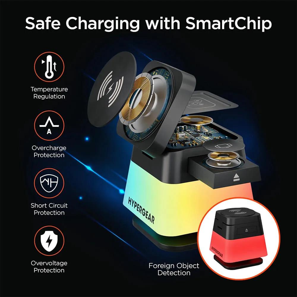 3-in-1 Wireless Charging Stand with Magnetic Mount - 15W - product view 11