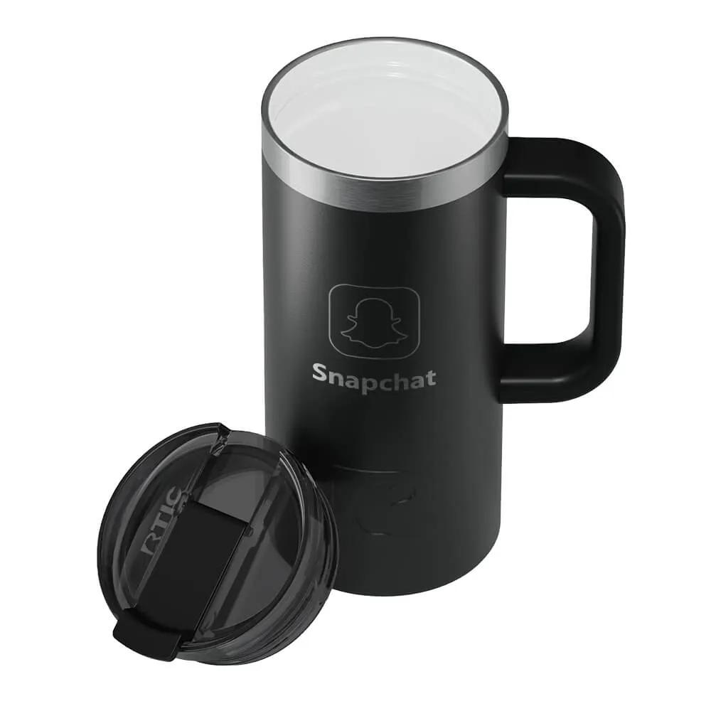 Travel Mug with Ceramic Lining and Silicone Base - 16 oz - product view 2