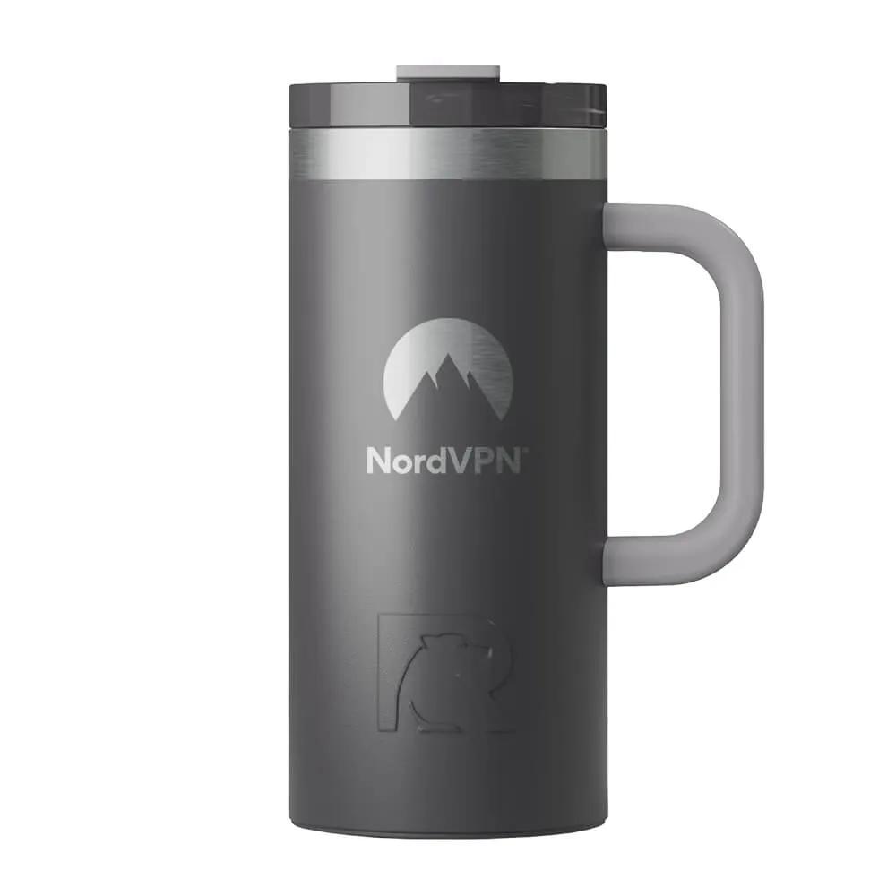 Travel Mug with Ceramic Lining and Silicone Base - 16 oz - product view 8