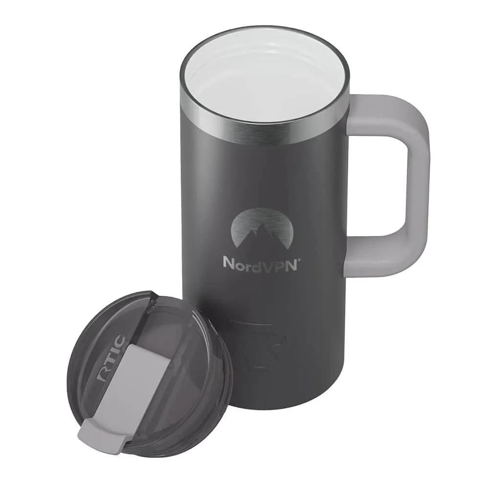 Travel Mug with Ceramic Lining and Silicone Base - 16 oz - product view 9