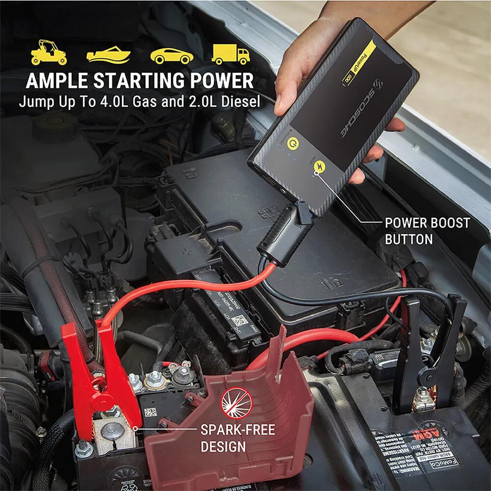 Portable Car Jump Starter with Power Bank - 600 Peak Amps - product view 4