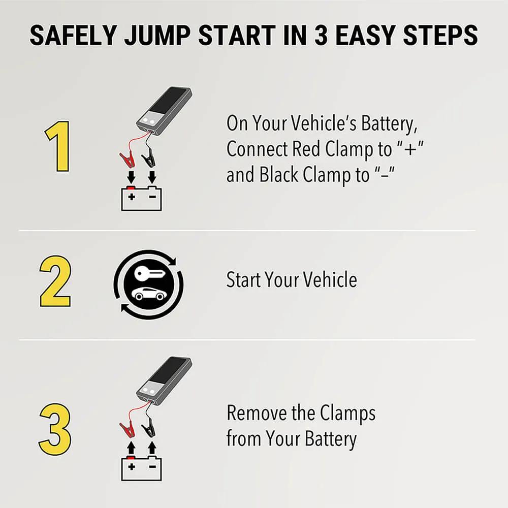 Portable Car Jump Starter with Power Bank - 600 Peak Amps - product view 8