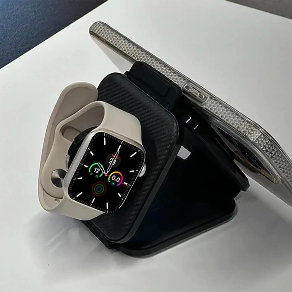 3-in-1 Magnetic Folding Wireless Charger with Stand - product view 4