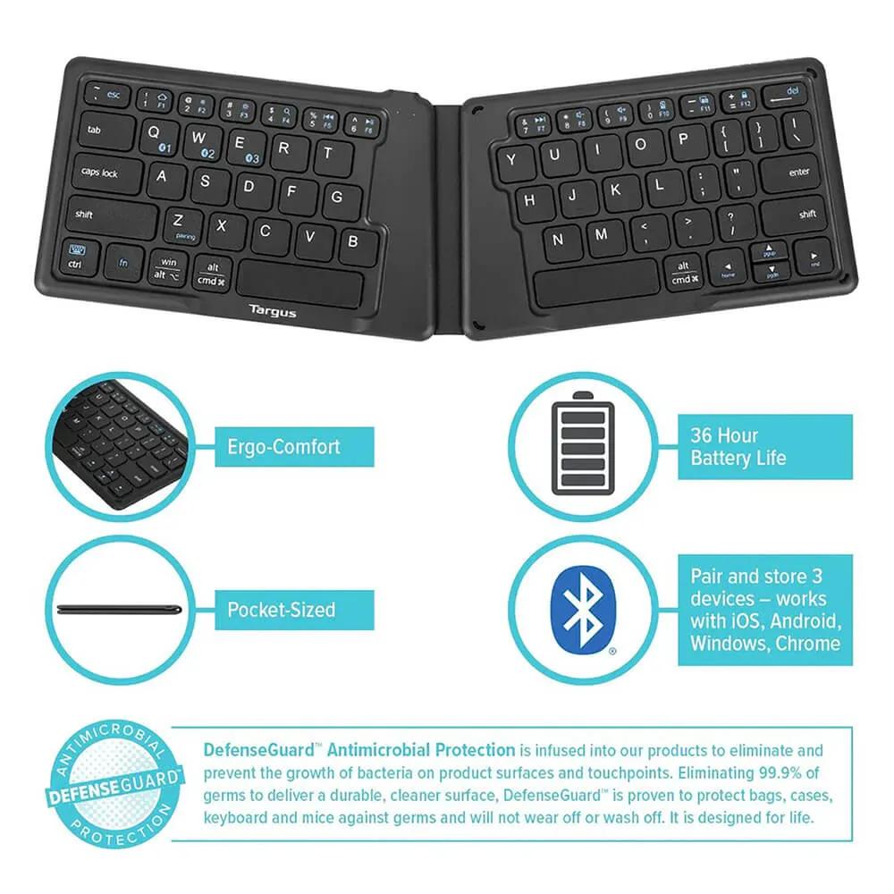 Ergonomic Foldable Bluetooth Keyboard Antimicrobial - product view 8