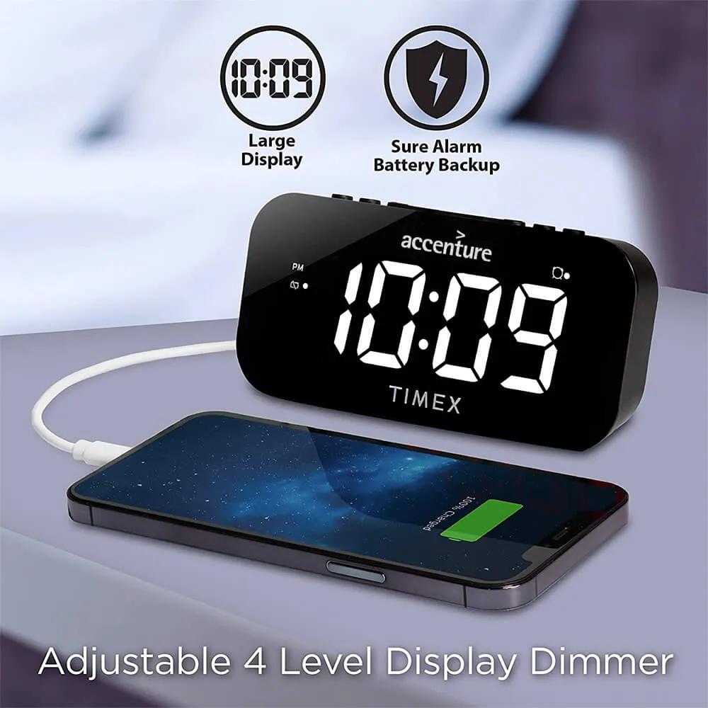 Alarm Clock Dual Display with USB Charging - 1.8 in - product view 3