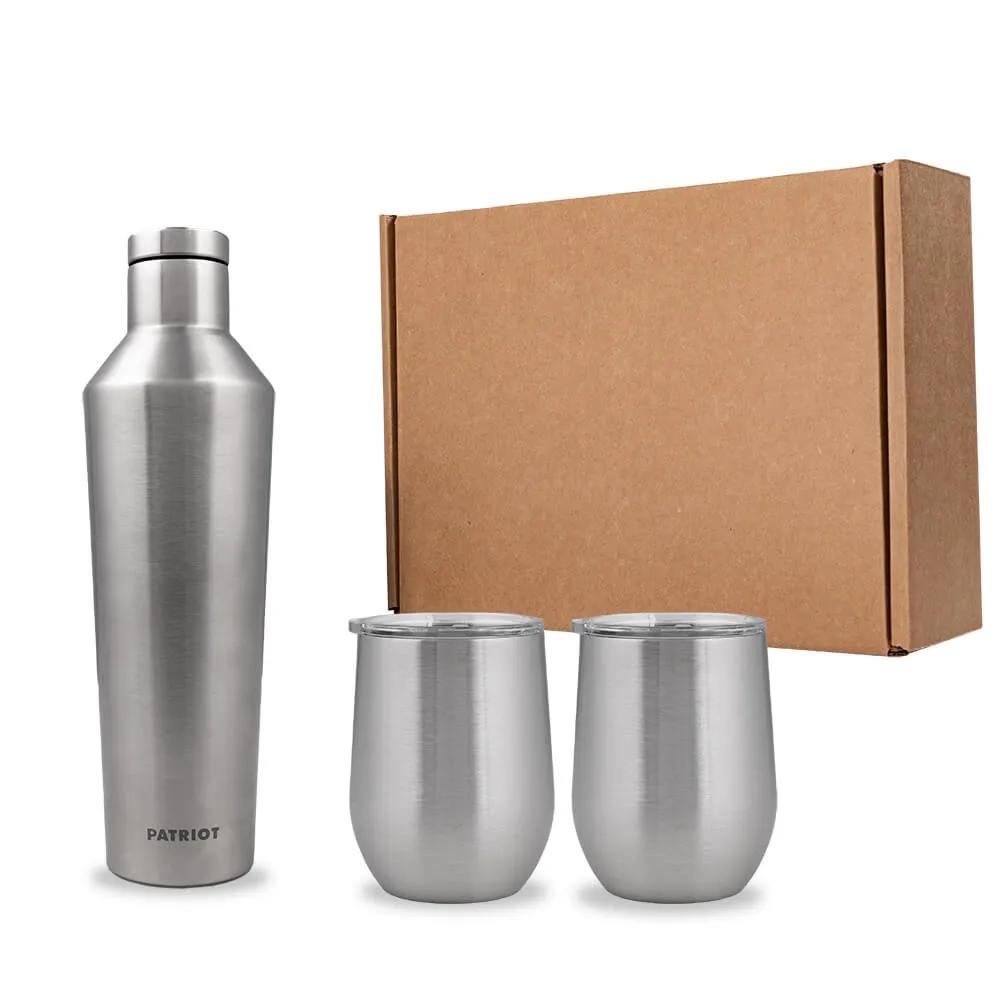 Wine Gift Set Canteen and Stemless Glasses - 16 x 12 in - product view 2