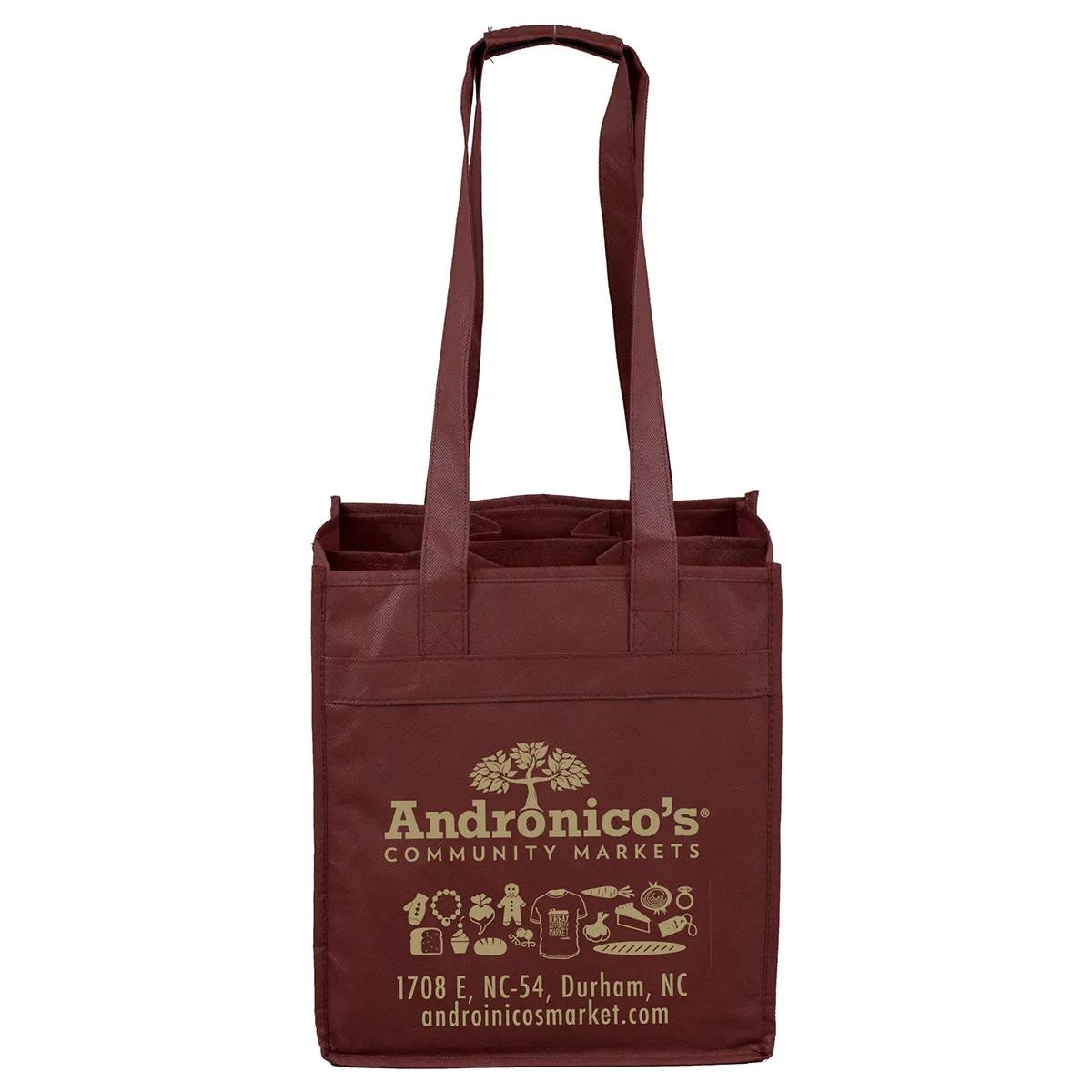 Wine Tote Bag 6 Bottle Non-Woven Dividers - 10 x 11 in - product view 2