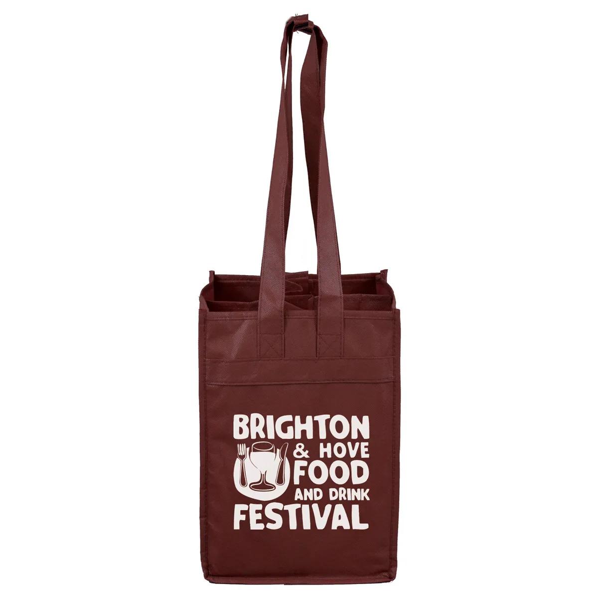 Wine Tote Bag 6 Bottle Non-Woven Dividers - 10 x 11 in - product view 4