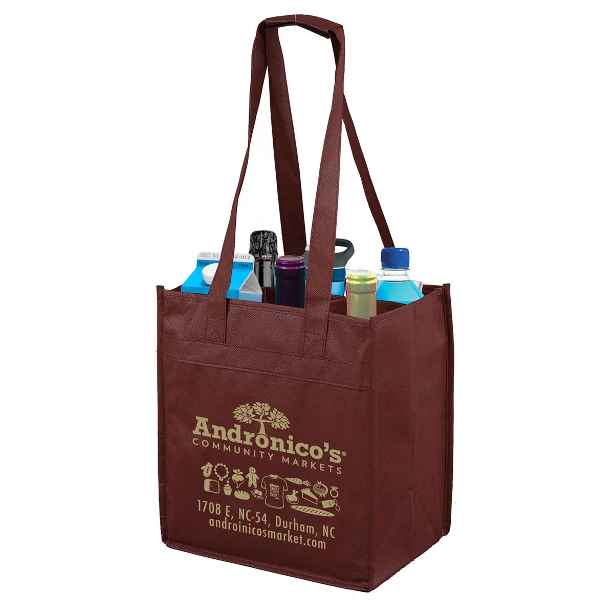 Wine Tote Bag 6 Bottle Non-Woven Dividers - 10 x 11 in - product view 6