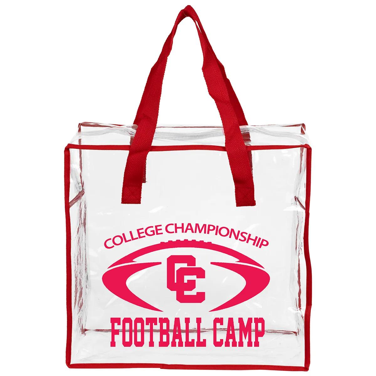 Clear Stadium Tote Bag Vinyl Zipper Compliant - 12 x 12 in - product view 2