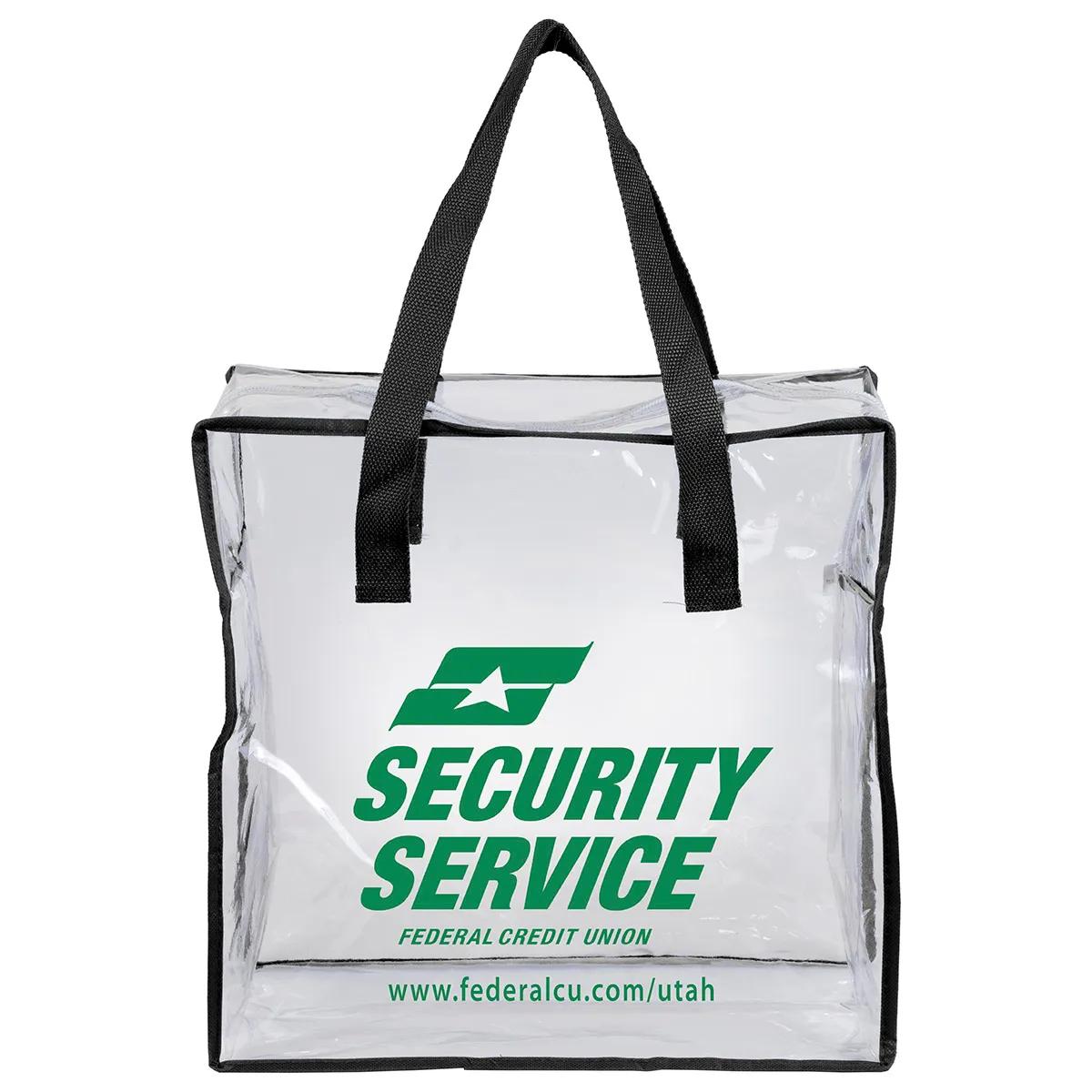 Clear Stadium Tote Bag Vinyl Zipper Compliant - 12 x 12 in - product view 4