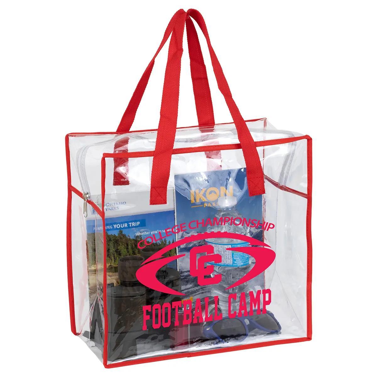 Clear Stadium Tote Bag Vinyl Zipper Compliant - 12 x 12 in - product view 5