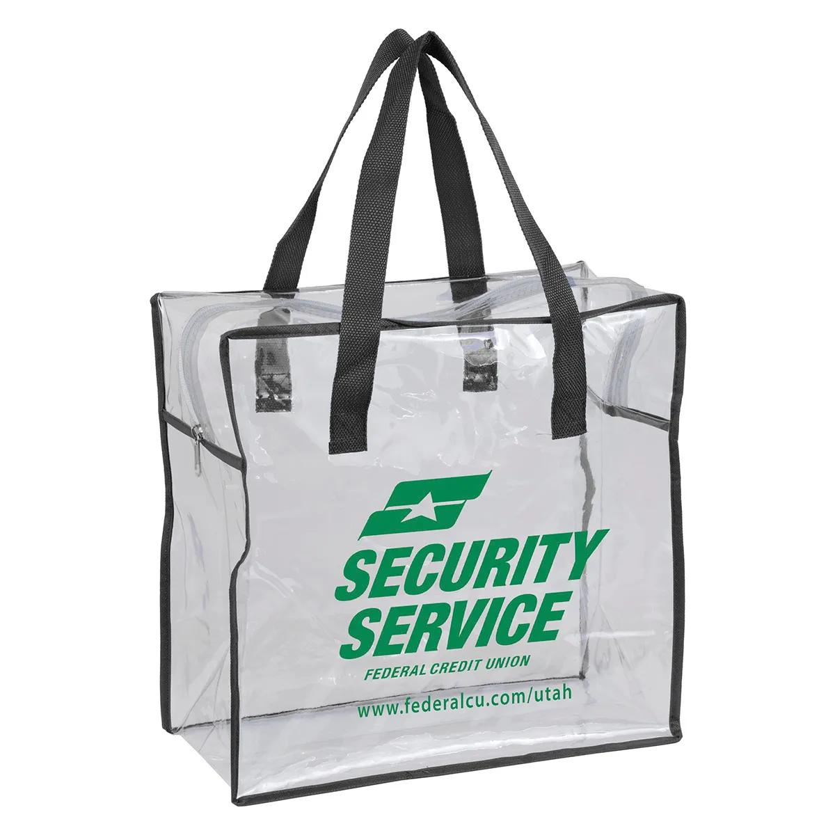 Clear Stadium Tote Bag Vinyl Zipper Compliant - 12 x 12 in - product view 7