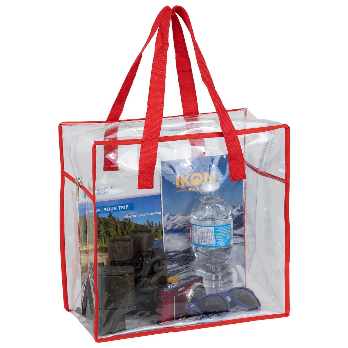 Clear Stadium Tote Bag Vinyl Zipper Compliant - 12 x 12 in - product view 8