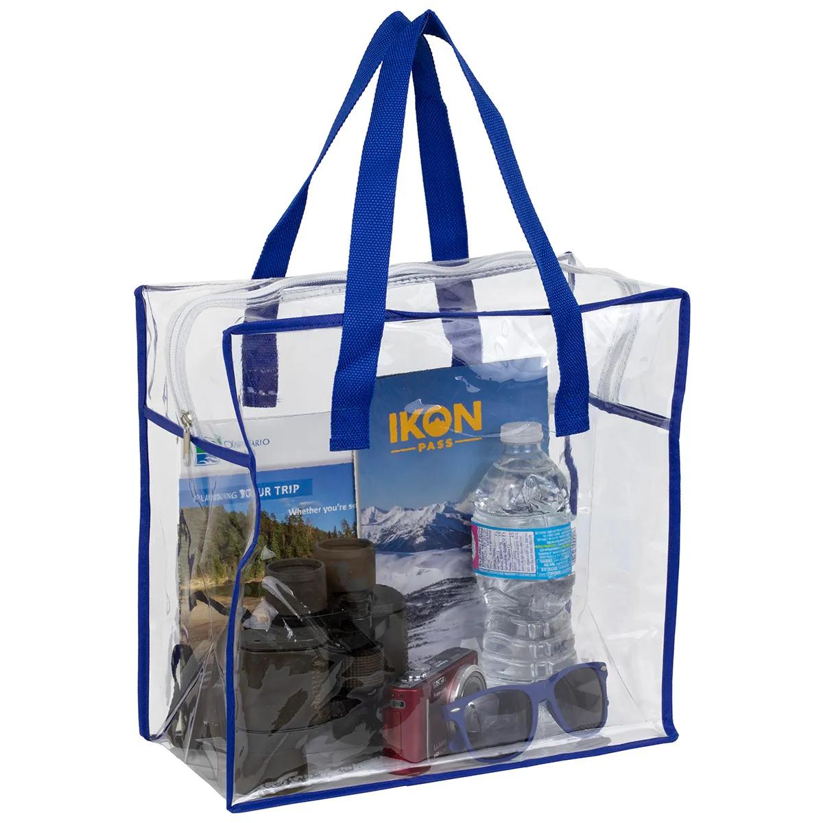 Clear Stadium Tote Bag Vinyl Zipper Compliant - 12 x 12 in - product view 9