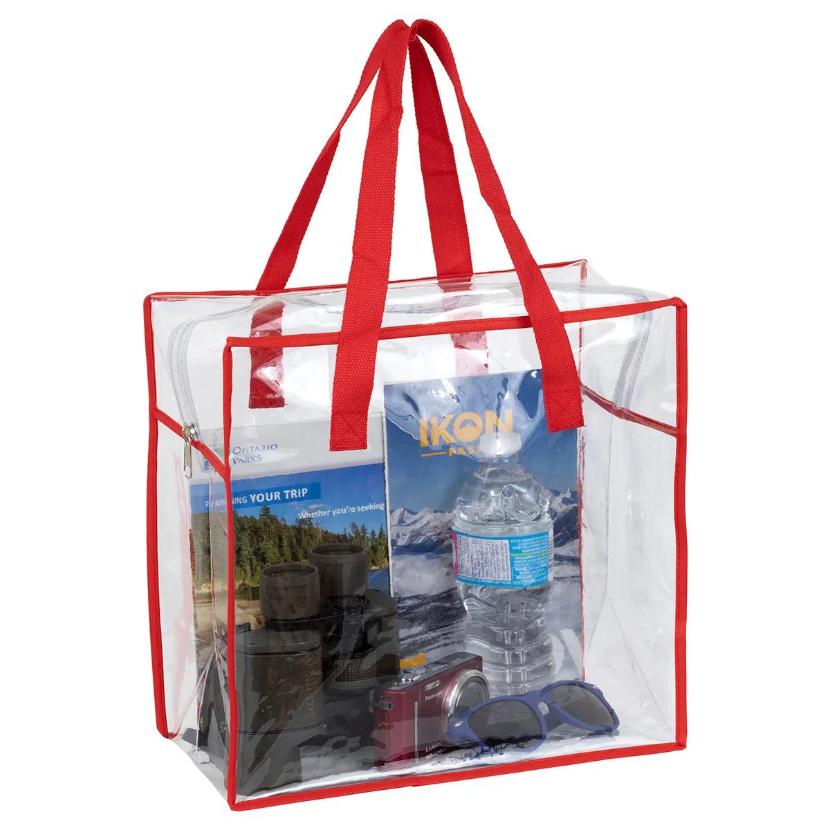 Clear Stadium Tote Bag Vinyl Zipper Compliant - 12 x 12 in - product view 10