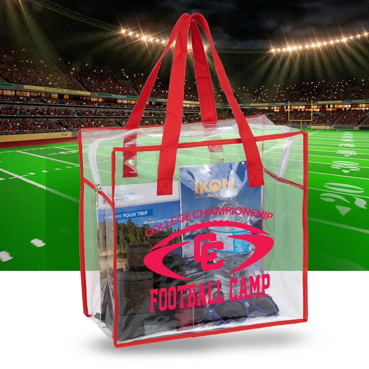 Clear Stadium Tote Bag Vinyl Zipper Compliant - 12 x 12 in - product view 11