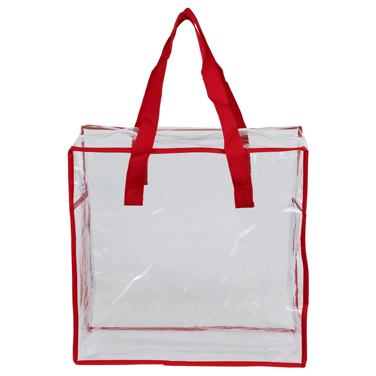 Clear Stadium Tote Bag Vinyl Zipper Compliant - 12 x 12 in - product view 12