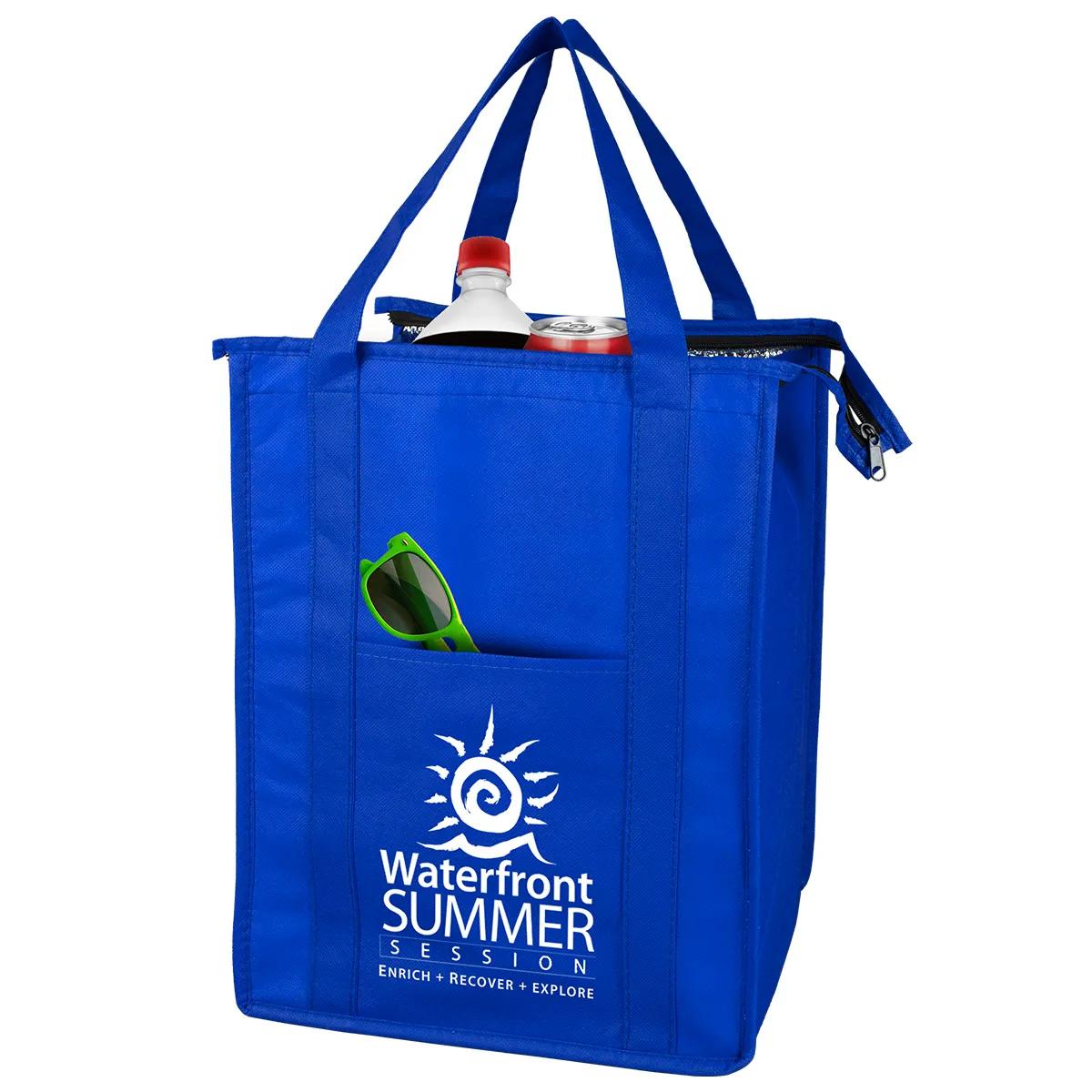 Insulated Cooler Tote Bag Large Zipper Front Pocket - 12 x 16 in - product view 16