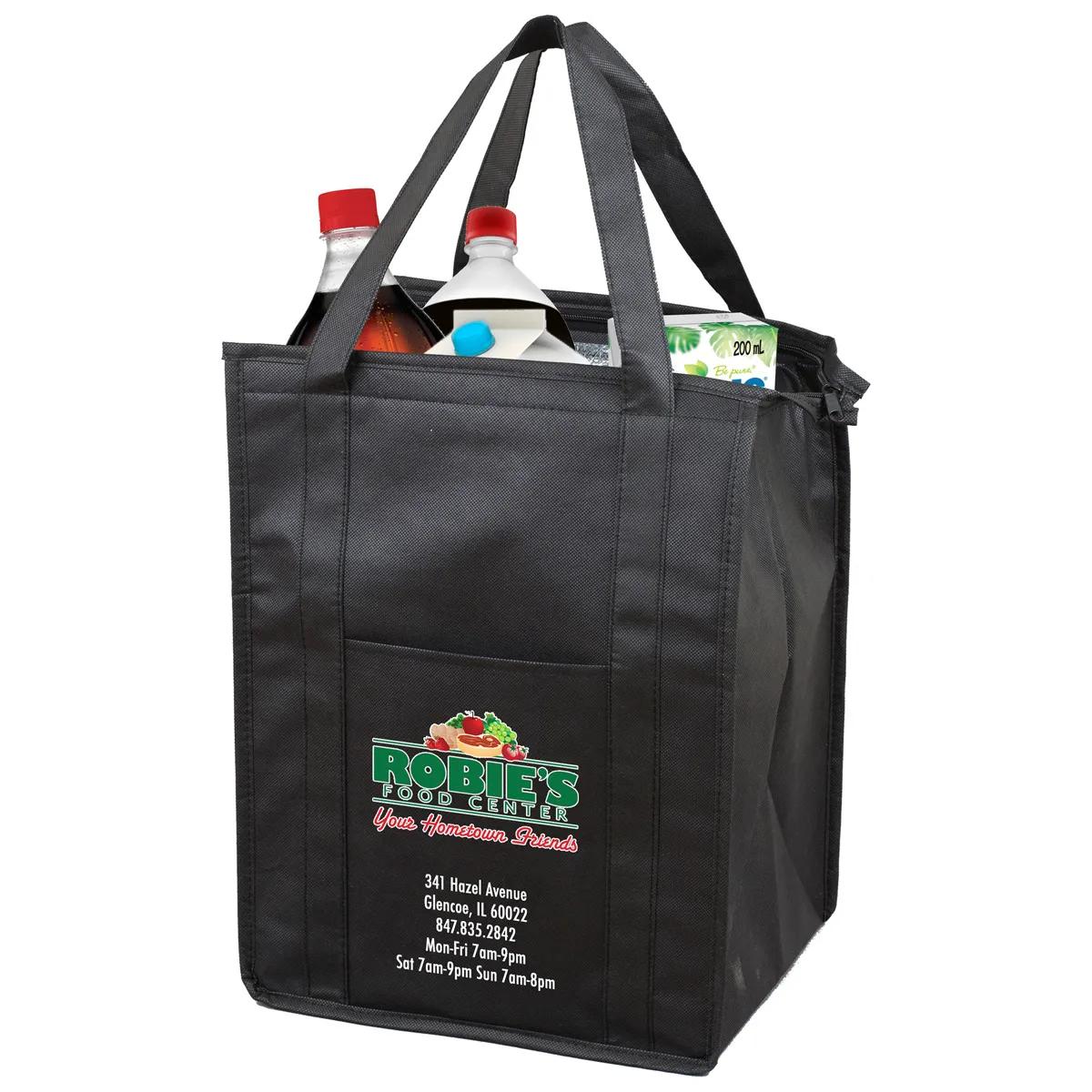 Insulated Cooler Tote Bag Large Zipper Front Pocket - 12 x 16 in - product view 17