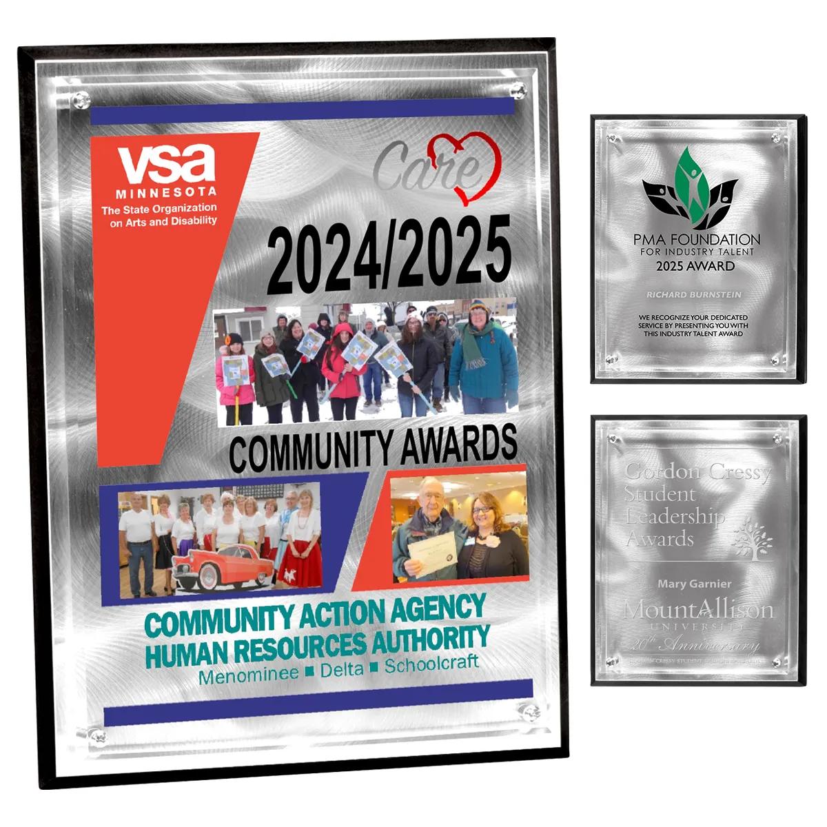 Alumo-Tech Aluminum Plaque Swirled Clear Panel - 9 x 12 in