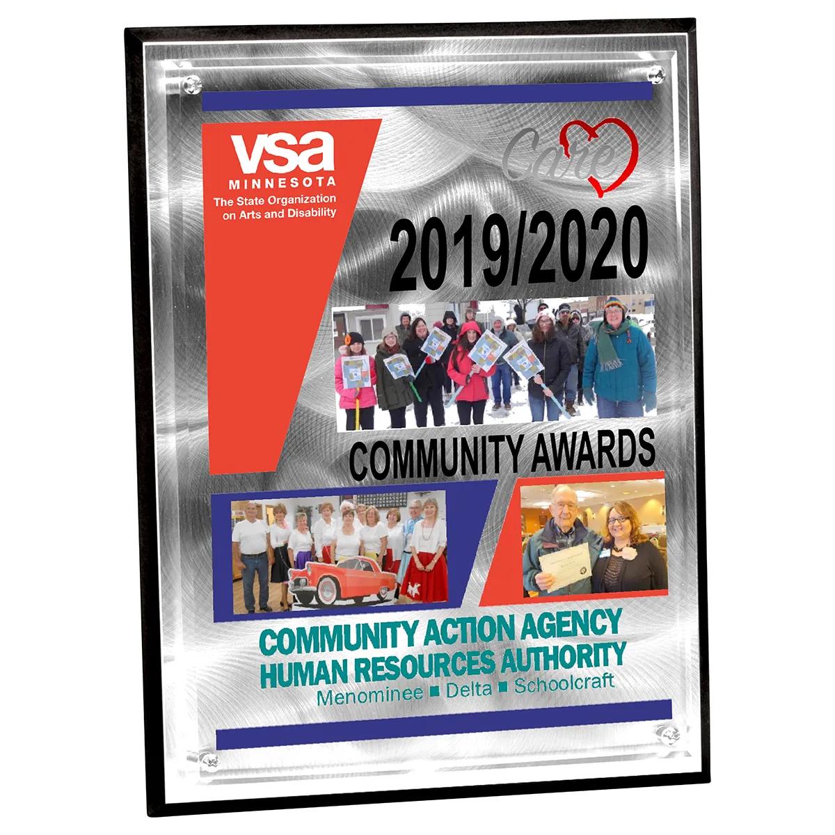 Alumo-Tech Aluminum Plaque Swirled Clear Panel - 9 x 12 in - product view 2