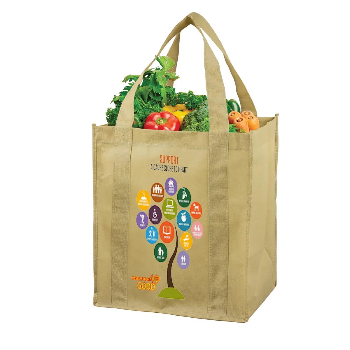Super Mega Grocery Tote Bag Reinforced Bottom - 13 x 15 in - product view 24