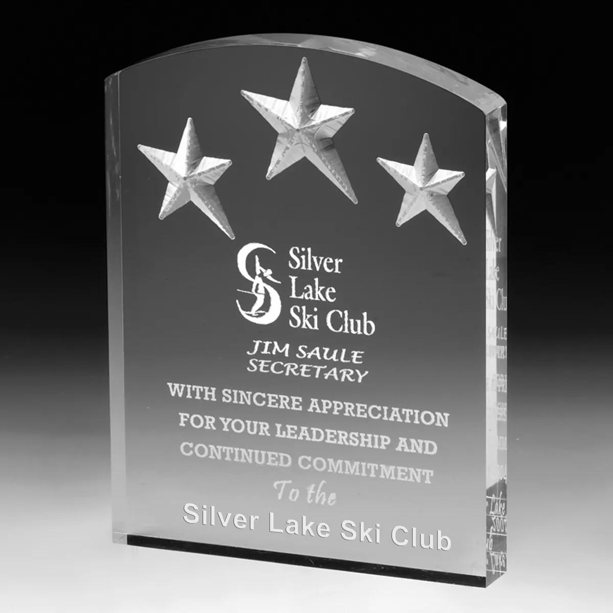 Freestanding Acrylic Award Thick Clear Panel - 5 x 6.5 in - product view 2