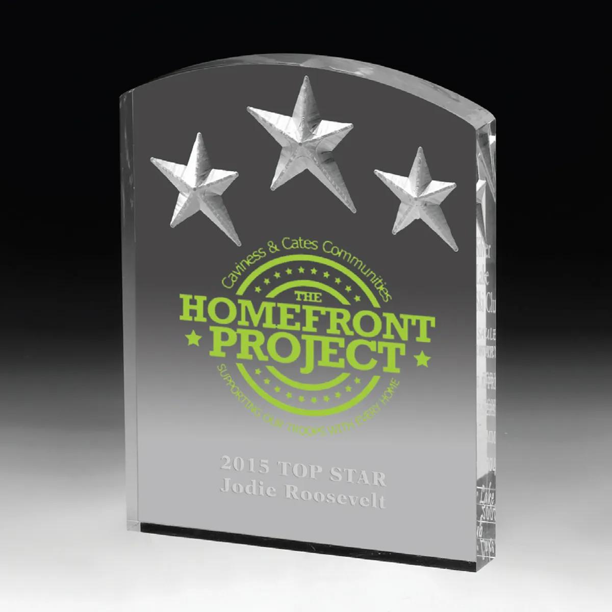 Freestanding Acrylic Award Thick Clear Panel - 5 x 6.5 in - product view 4