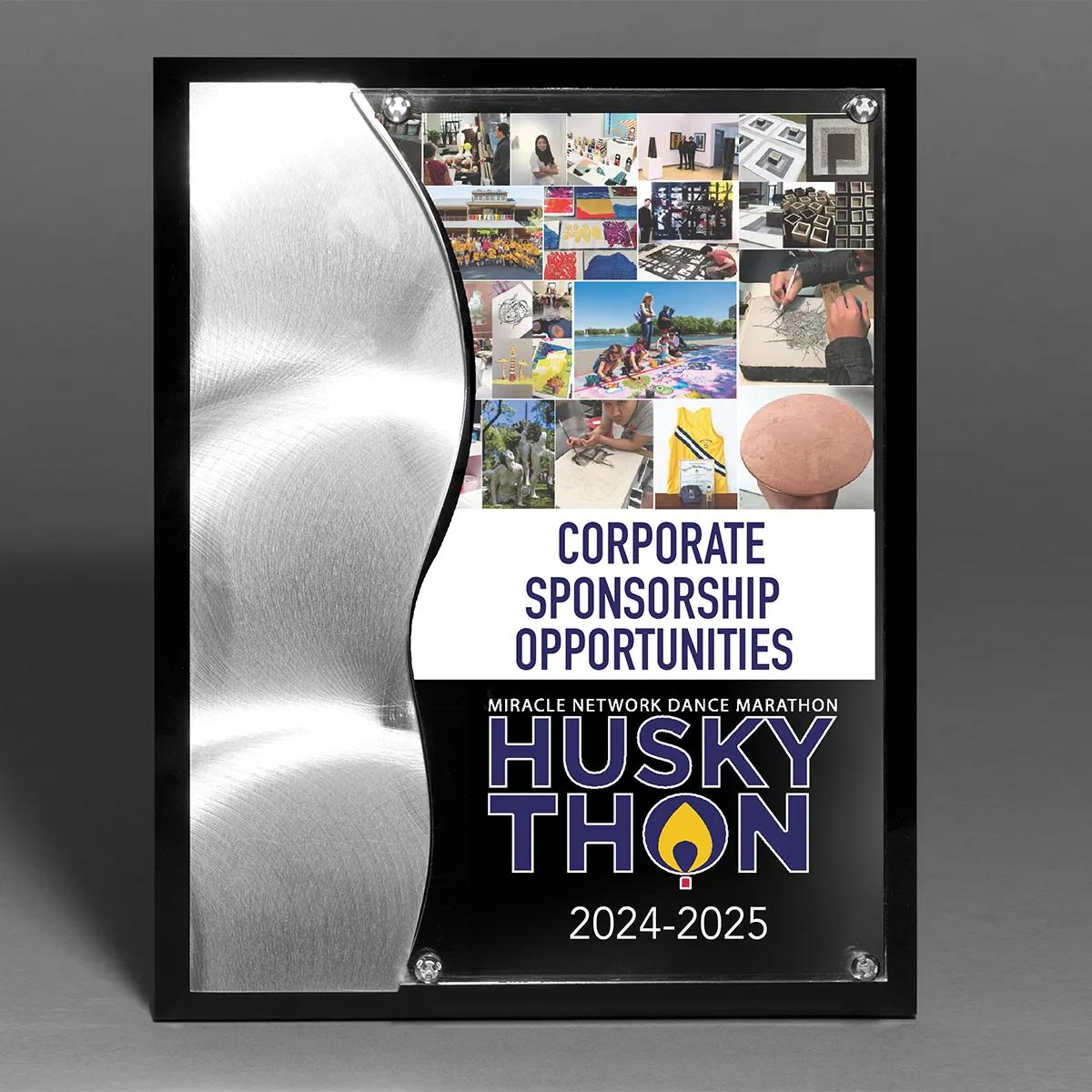 Profile Acrylic Award Plaque Metal Stars Chrome - 8 x 10 in