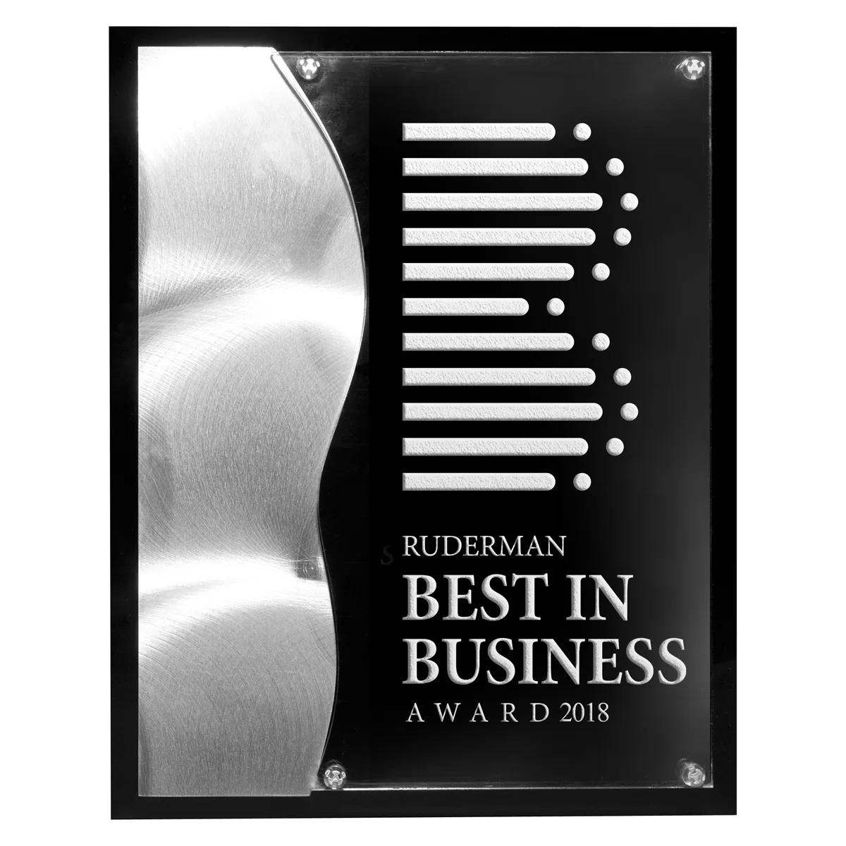 Profile Acrylic Award Plaque Metal Stars Chrome - 8 x 10 in - product view 4