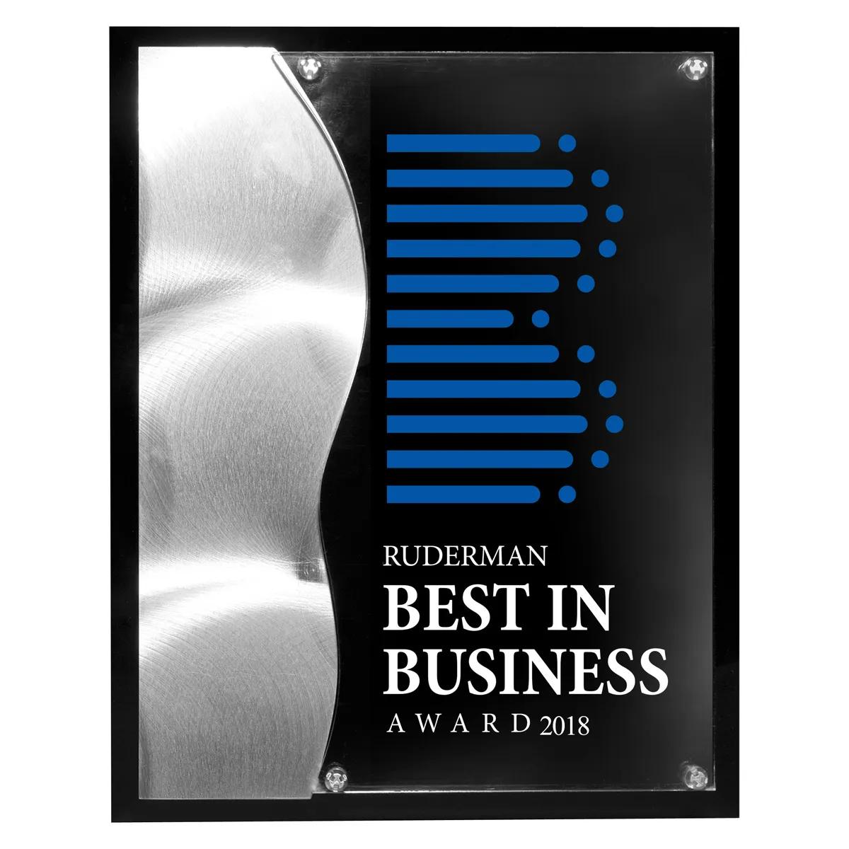 Profile Acrylic Award Plaque Metal Stars Chrome - 8 x 10 in - product view 5