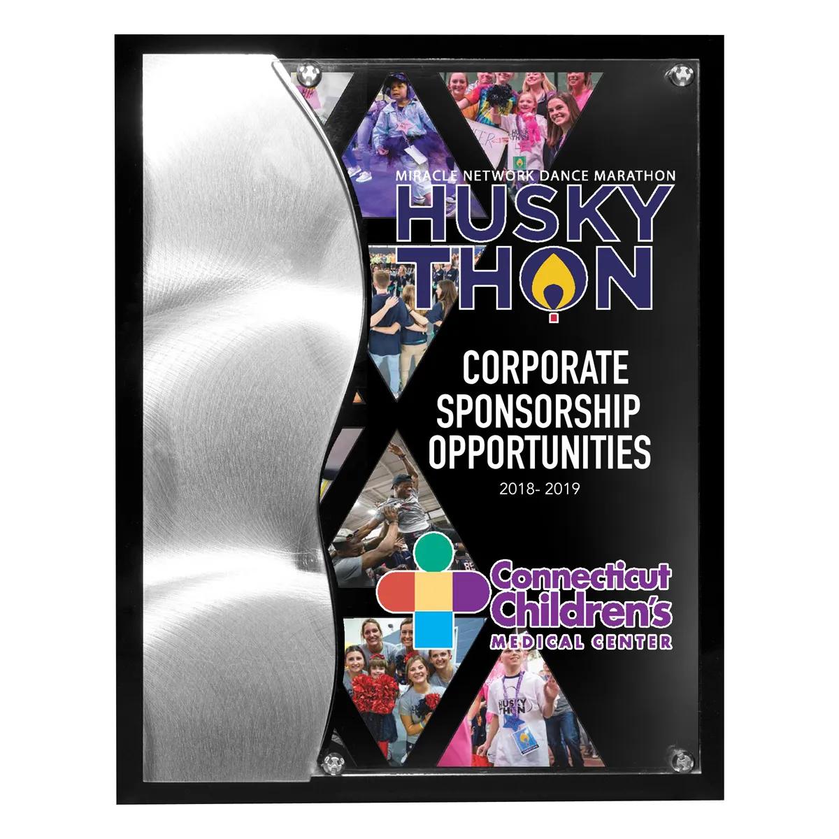 Profile Acrylic Award Plaque Metal Stars Chrome - 8 x 10 in - product view 6