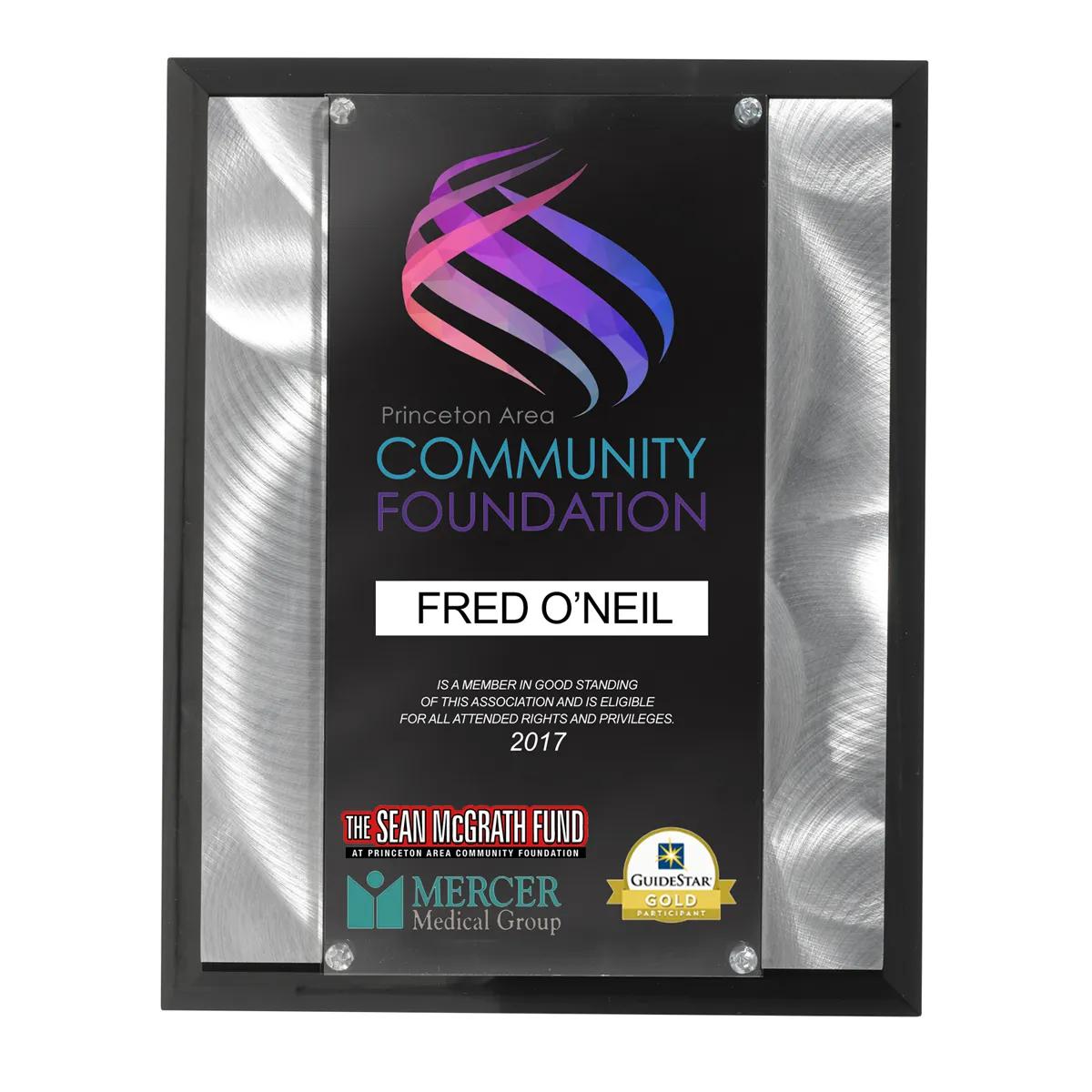 Verse Acrylic Award Plaque Metal Strips Chrome - 8 x 10 in - product view 3