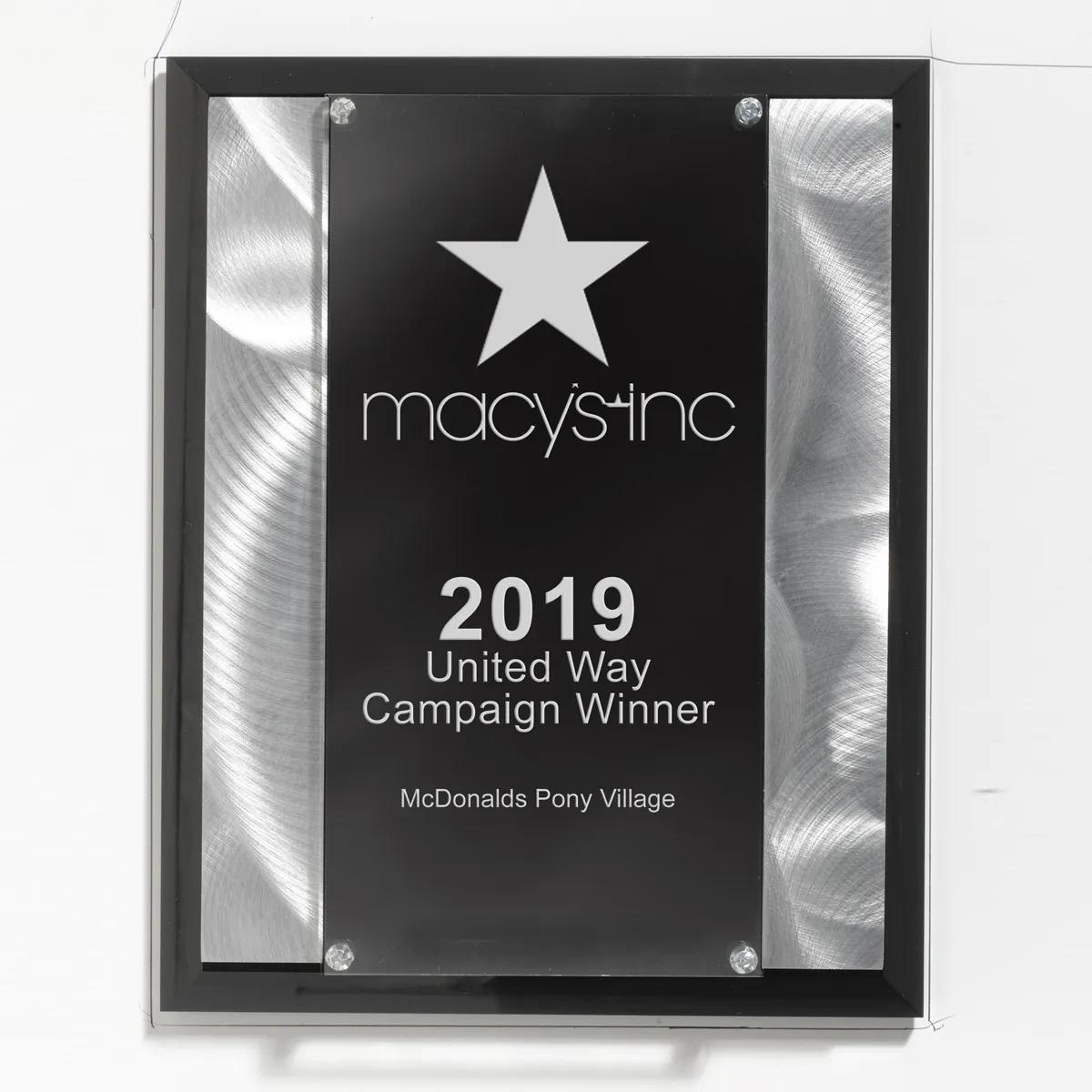 Verse Acrylic Award Plaque Metal Strips Chrome - 8 x 10 in - product view 4