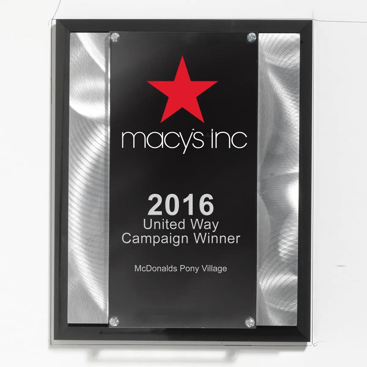 Verse Acrylic Award Plaque Metal Strips Chrome - 8 x 10 in - product view 6