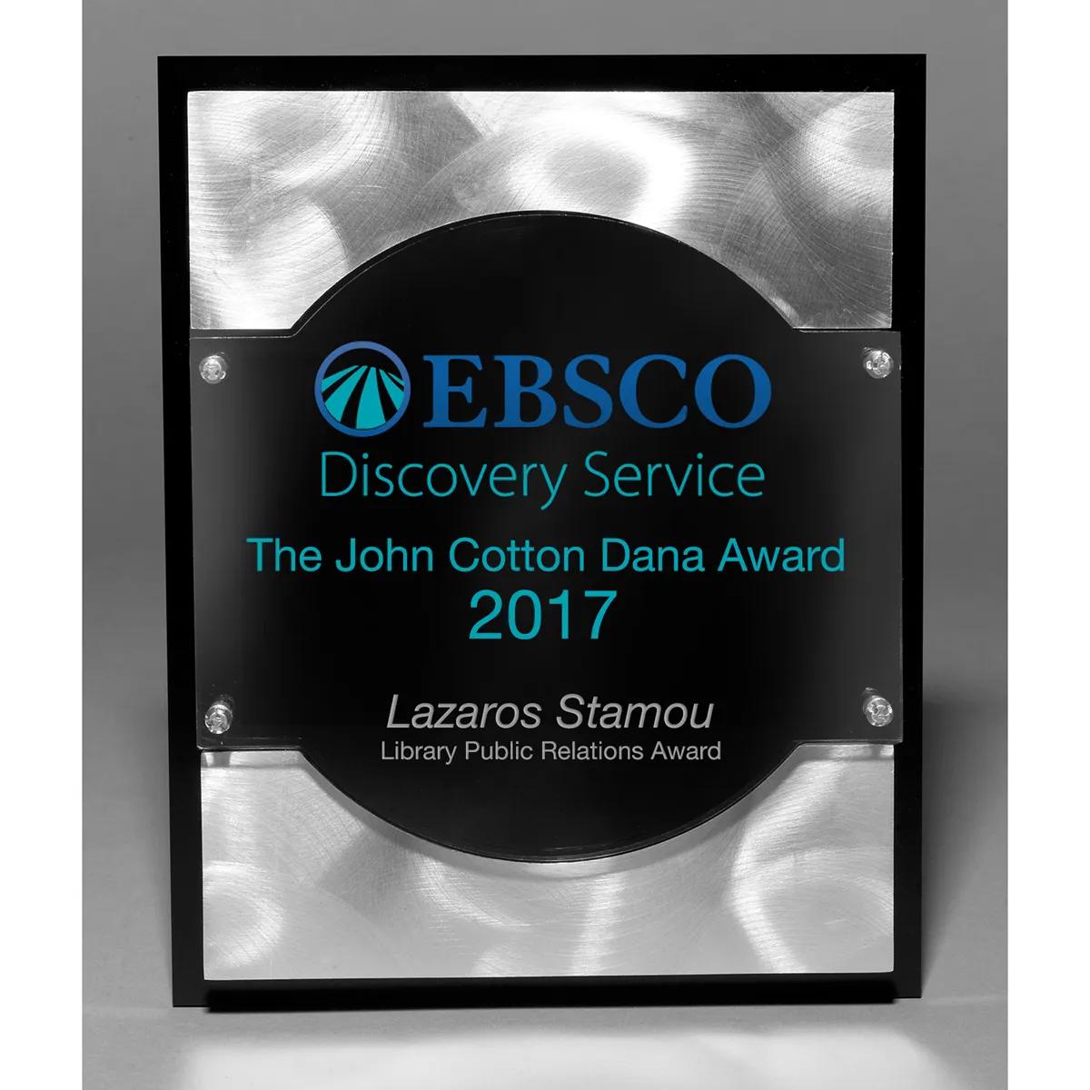 Highlight Acrylic Award Plaque Metal Strips Chrome - 8 x 10 in - product view 3