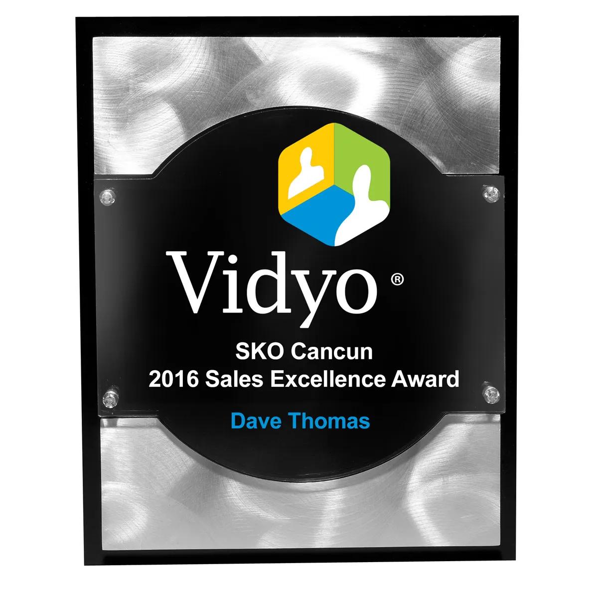 Highlight Acrylic Award Plaque Metal Strips Chrome - 8 x 10 in - product view 6