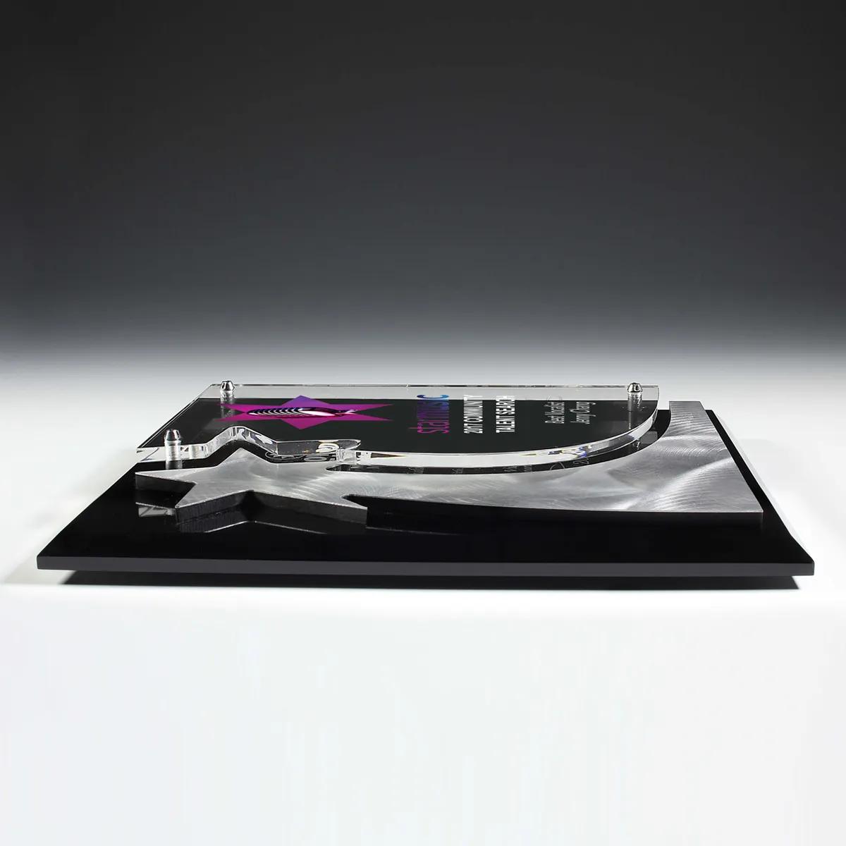 Rising Star Acrylic Award Plaque Metal Accents - 8 x 10 in - product view 2