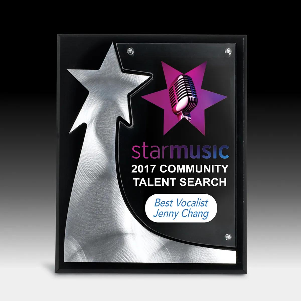 Rising Star Acrylic Award Plaque Metal Accents - 8 x 10 in - product view 3