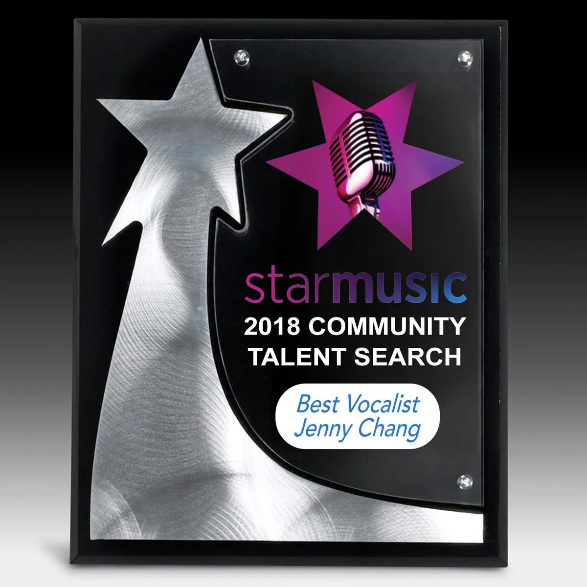 Rising Star Acrylic Award Plaque Metal Accents - 8 x 10 in - product view 5