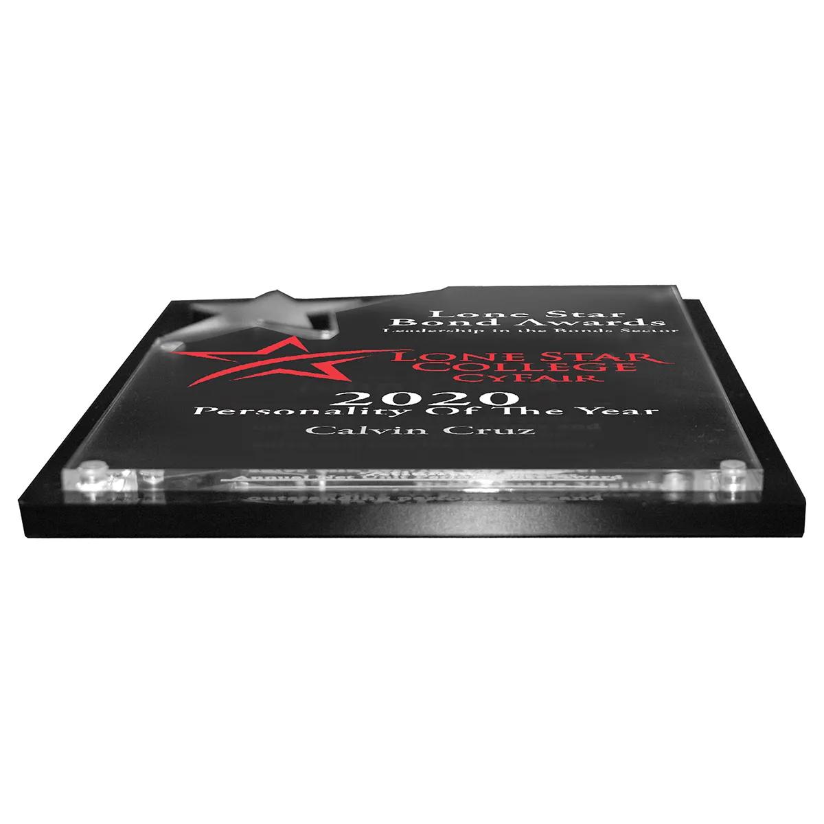 North Star Acrylic Award Plaque Swirled Metal - 8 x 10 in - product view 2