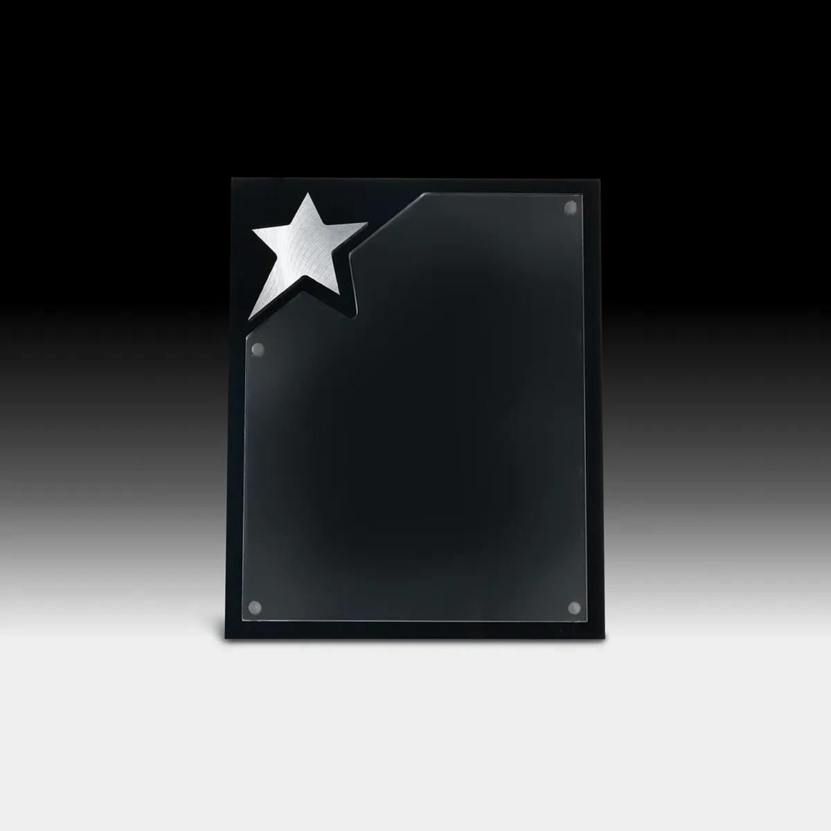 North Star Acrylic Award Plaque Swirled Metal - 8 x 10 in - product view 7