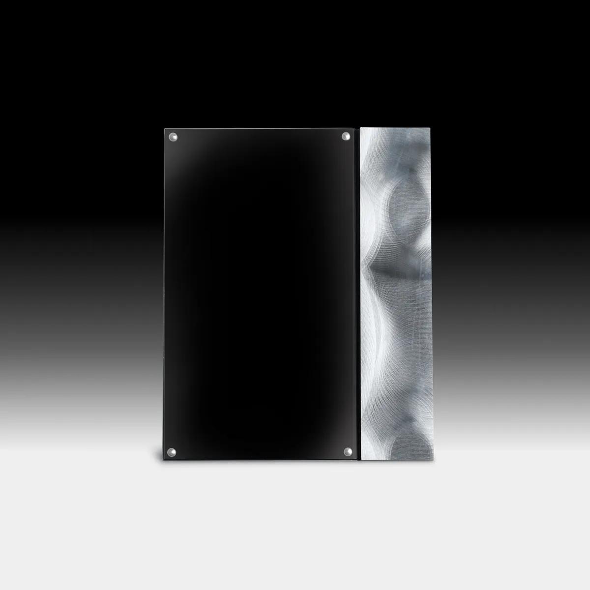 Striped Metal Acrylic Award Plaque Chrome Hardware - 8 x 10 in - product view 8